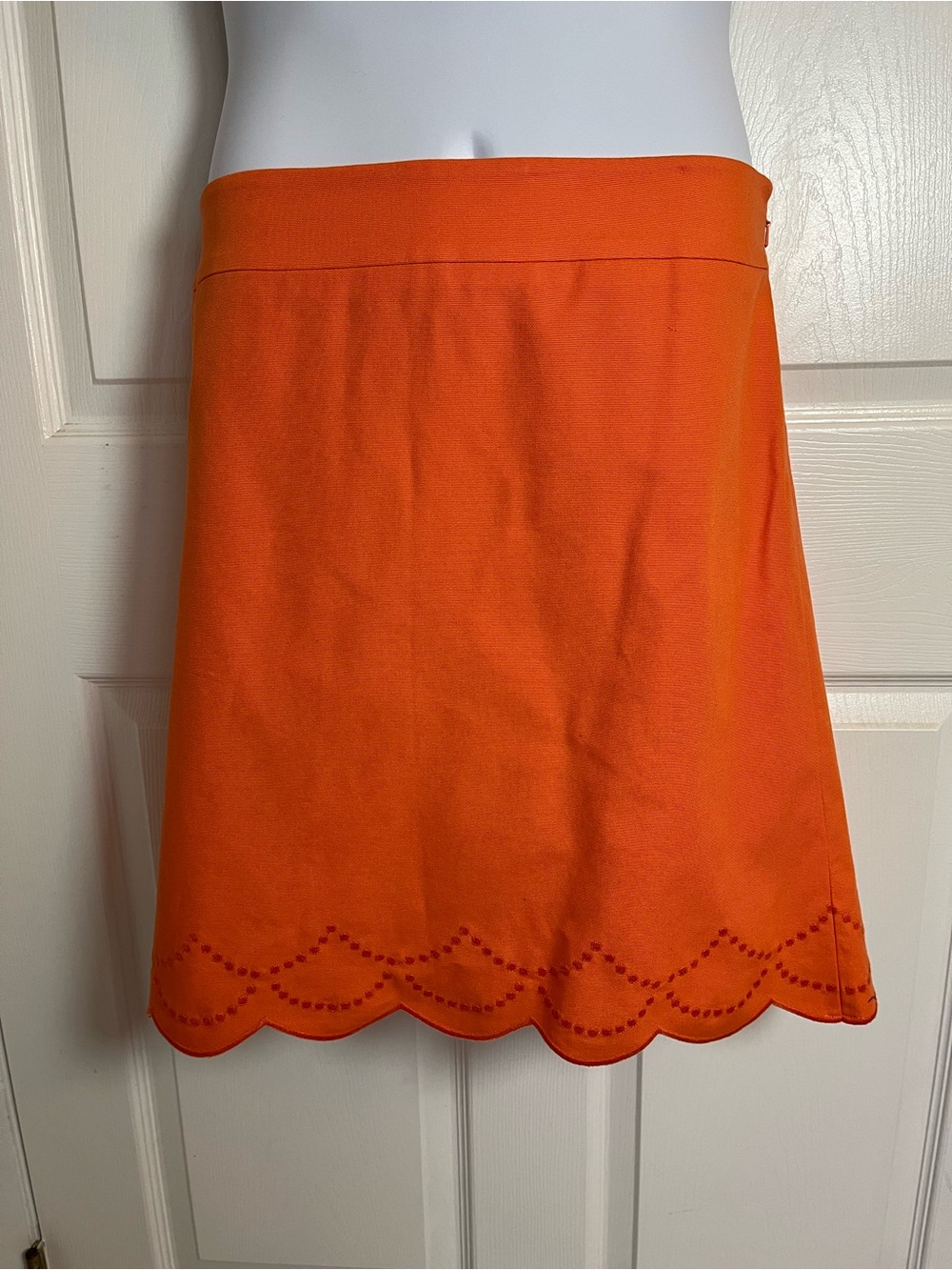 Velma Core Pumpkin Orange Scalloped Eyelet A-Line Cosplay Mini Skirt (14)